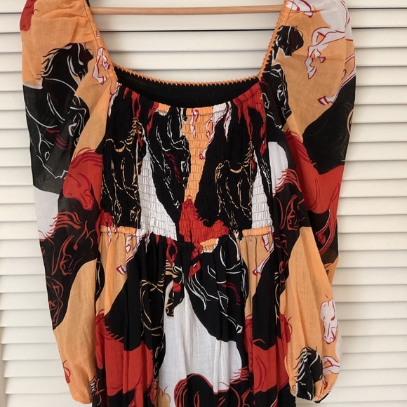 Chasing Unicorns Wild Horses Babydoll Dress Small - Picture 7 of 10